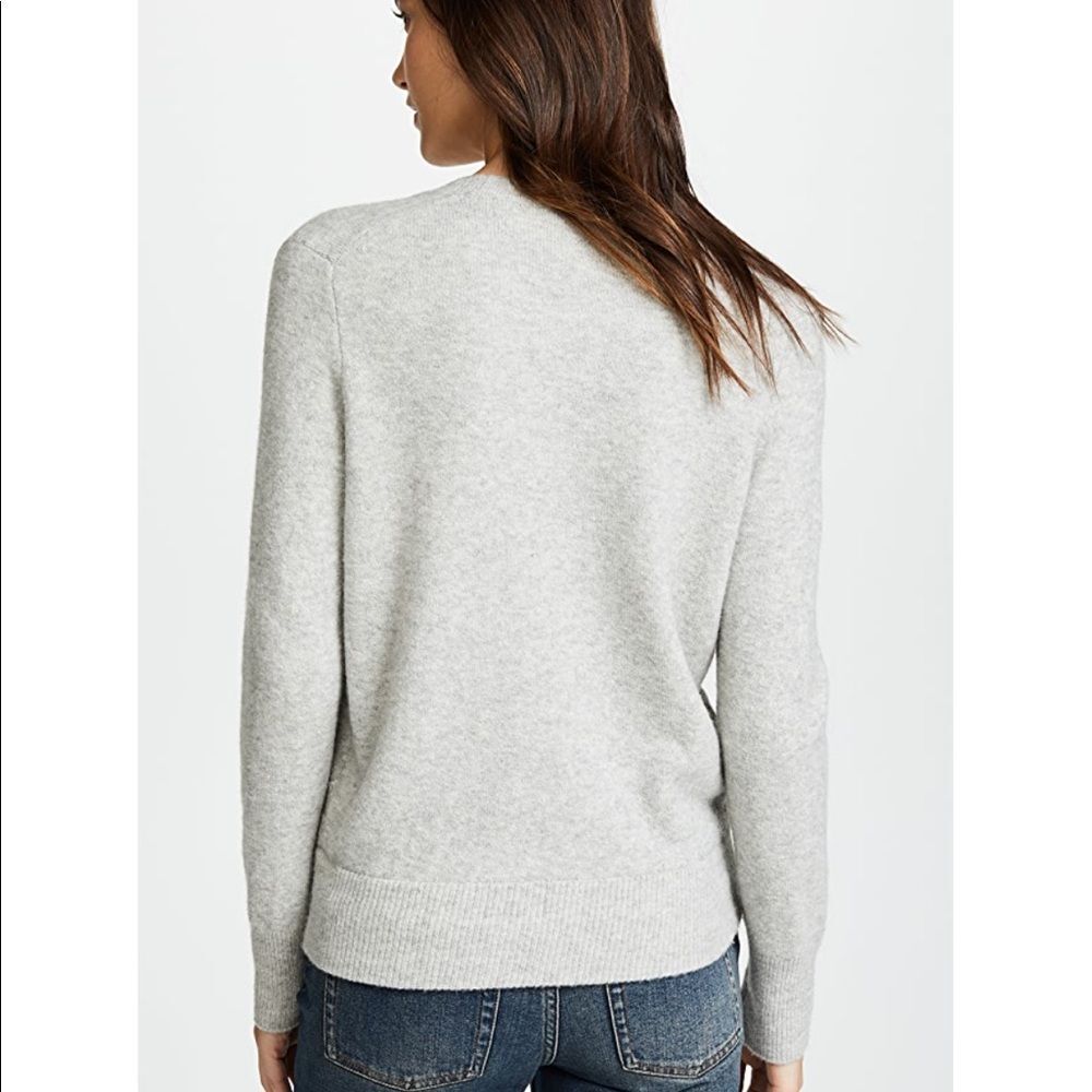 New Madewell Wrap-Front Pullover Sweater Gray V Neck Extra Small XS - Picture 3 of 7